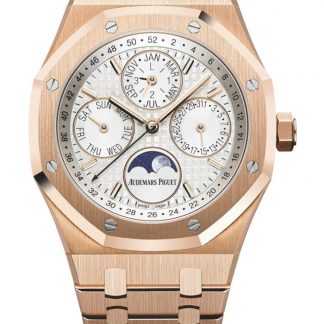 Replika Audemars Piguet Royal Oak Perpetual Calendar Silver 26574OR.OO.1220OR.01