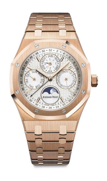Replika Audemars Piguet Royal Oak Perpetual Calendar Silver 26574OR.OO.1220OR.01