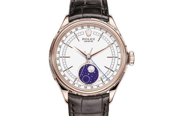 Replika Rolex Cellini Moonphase 39 mm 18 kt Everose gold polerowane wykończenie 50535