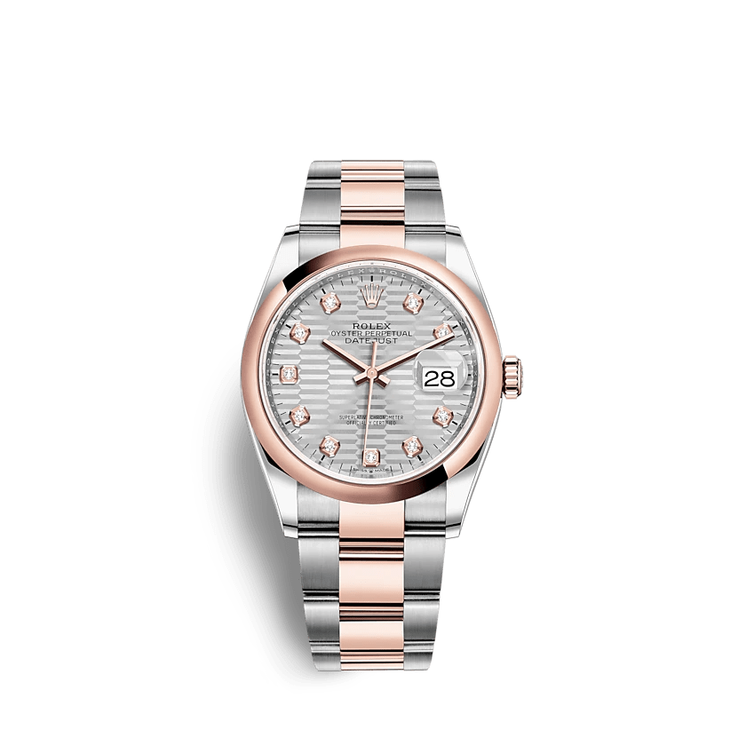 Replika Rolex Datejust 126201 36mm Srebrny karbowany motyw Oyster