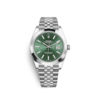 Replika Rolex Datejust 126300 41mm Miętowo-zielony Jubilee