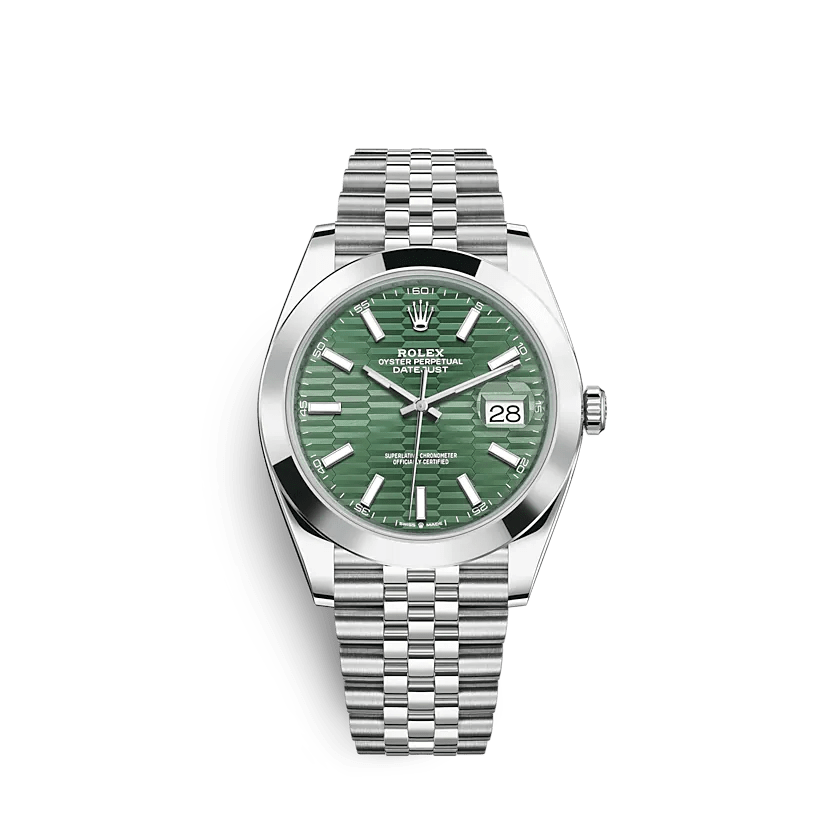 Replika Rolex Datejust 126300 41mm z karbowanym motywem Jubilee