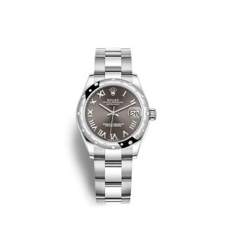 Replika Rolex Datejust 31mm 278344RBR Ciemnoszary