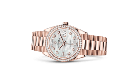 Replika Rolex Day-Date 36 Oyster 36 mm Everose złoto i diamenty 128345RBR - obrazek 2