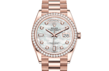 Replika Rolex Day-Date 36 Oyster 36 mm Everose złoto i diamenty 128345RBR