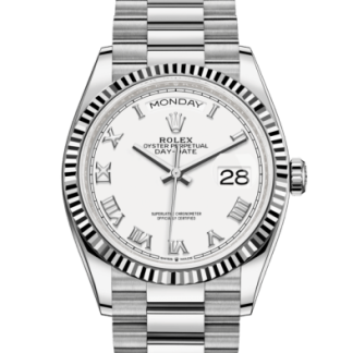 Replika Rolex Day-Date 36 Oyster 36 mm białe złoto 128239