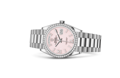 Replika Rolex Day-Date 36 Oyster 36 mm białe złoto i diamenty 128349RBR - obrazek 2