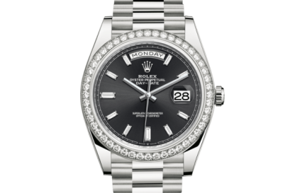 Replika Rolex Day-Date 40 Oyster 40 mm białe złoto i diamenty 228349RBR