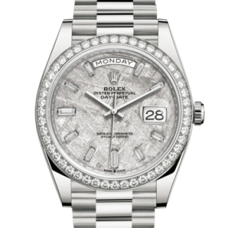 Replika Rolex Day-Date 40 Oyster 40 mm białe złoto i diamenty 228349RBR