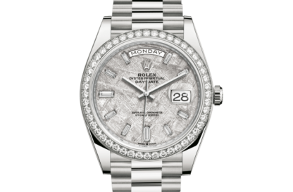 Replika Rolex Day-Date 40 Oyster 40 mm białe złoto i diamenty 228349RBR