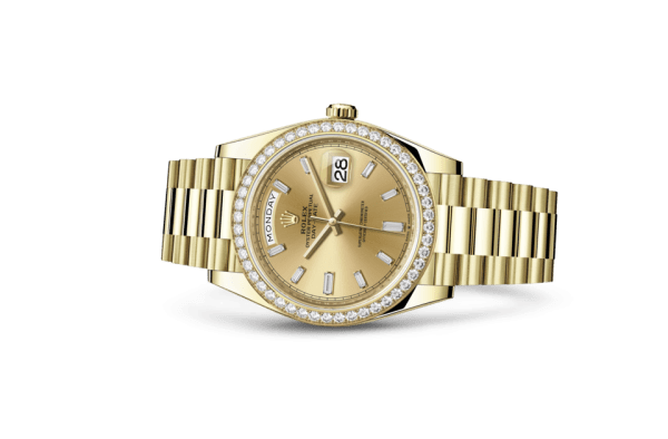 Replika Rolex Day-Date 40 Oyster 40 mm żółte złoto i diamenty 228348RBR - obrazek 2