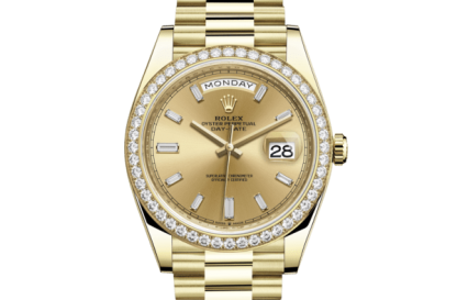 Replika Rolex Day-Date 40 Oyster 40 mm żółte złoto i diamenty 228348RBR
