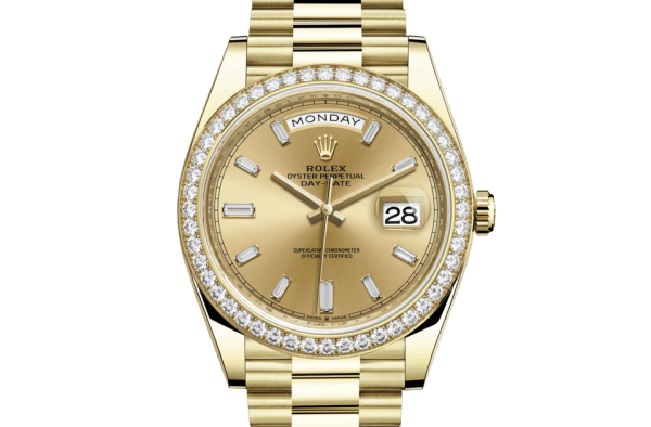 Replika Rolex Day-Date 40 Oyster 40 mm żółte złoto i diamenty 228348RBR