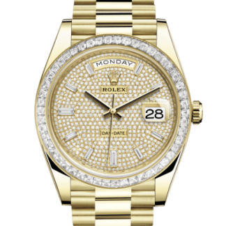 Replika Rolex Day-Date 40 Oyster 40 mm żółte złoto i diamenty 228398TBR