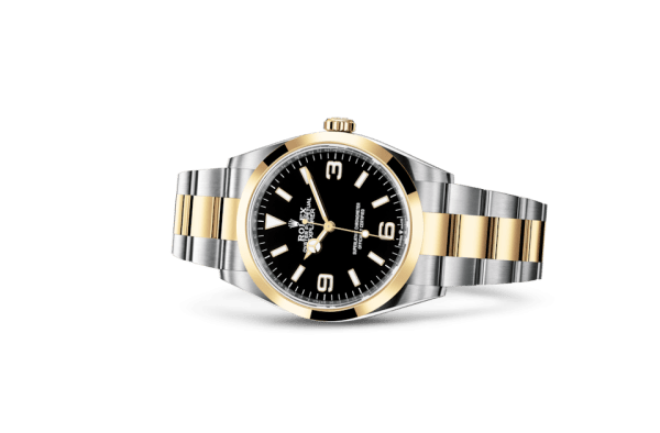 Replika Rolex Explorer Oyster 36 mm Oystersteel i żółte złoto 124273 - obrazek 2