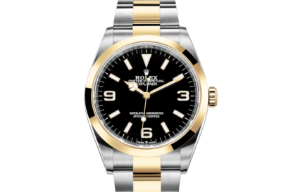Replika Rolex Explorer Oyster 36 mm Oystersteel i żółte złoto 124273
