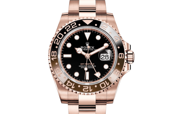 Replika Rolex GMT-Master II Oyster 40 mm Everose gold 126715CHNR