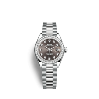 Replika Rolex Lady-Datejust 279139RBR 28mm Ciemnoszary