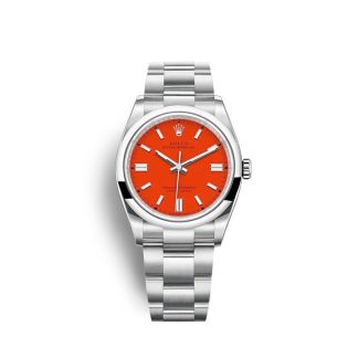 Replika Rolex Oyster Perpetual 36mm koralowa czerwień