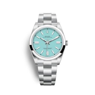 Replika Rolex Oyster Perpetual 41mm Turkusowy niebieski