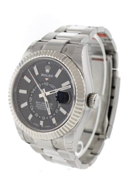Replika Rolex Sky Dweller Czarna tarcza Białe złoto Bezel Oyster 326934 - obrazek 2