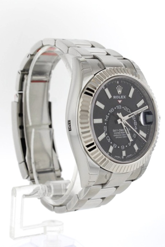 Replika Rolex Sky Dweller Czarna tarcza Białe złoto Bezel Oyster 326934 - obrazek 3