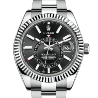 Replika Rolex Sky-Dweller Oyster 42 mm Oystersteel i białe złoto 326934