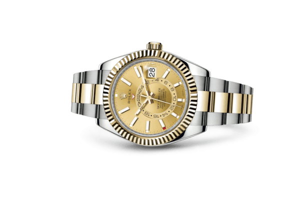 Replika Rolex Sky-Dweller Oyster 42 mm Oystersteel i żółte złoto 326933 - obrazek 2
