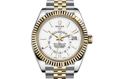 Replika Rolex Sky-Dweller Oyster 42 mm Oystersteel i żółte złoto 326933