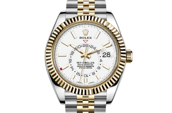 Replika Rolex Sky-Dweller Oyster 42 mm Oystersteel i żółte złoto 326933