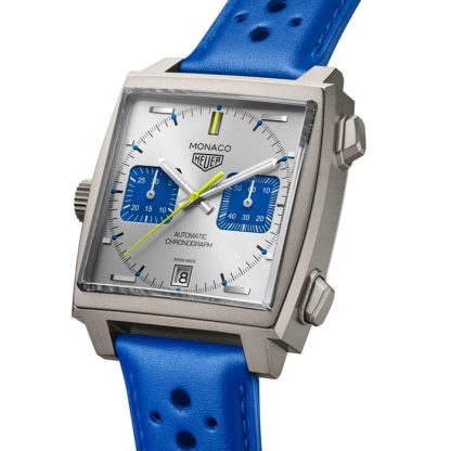 TAG Heuer Monaco Chronograph Racing Blue Limited Edition 39 mm zegarek męski srebrny CAW218C.FC6548 - obrazek 2