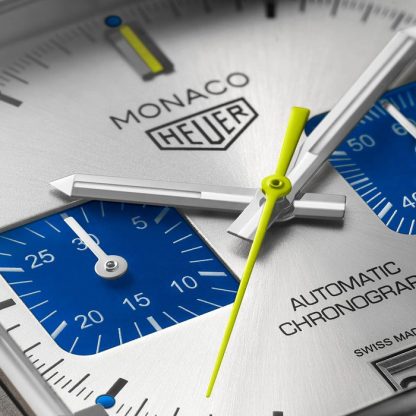 TAG Heuer Monaco Chronograph Racing Blue Limited Edition 39 mm zegarek męski srebrny CAW218C.FC6548 - obrazek 3