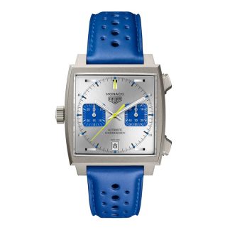 TAG Heuer Monaco Chronograph Racing Blue Limited Edition 39 mm zegarek męski srebrny CAW218C.FC6548