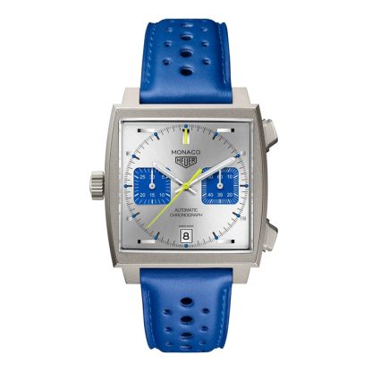 TAG Heuer Monaco Chronograph Racing Blue Limited Edition 39 mm zegarek męski srebrny CAW218C.FC6548