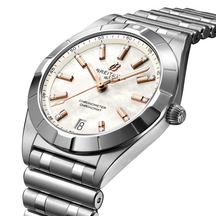 Zegarek Breitling Chronomat 32 ze stali nierdzewnej z masą perłową A77310101A4A1 - obrazek 2