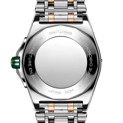 Zegarek Breitling Super Chronomat Automatic 38 Green ze stali nierdzewnej i 18-karatowego różowego złota U17356531L1U1 - obrazek 2