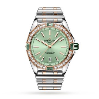 Zegarek Breitling Super Chronomat Automatic 38 Green ze stali nierdzewnej i 18-karatowego różowego złota U17356531L1U1