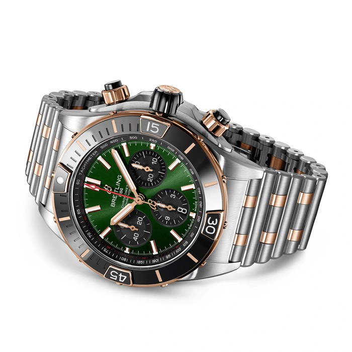 Zegarek Breitling Super Chronomat B01 44 ze stali nierdzewnej i 18-karatowego czerwonego złota UB0136251L1U1 - obrazek 3