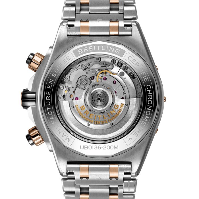Zegarek Breitling Super Chronomat B01 44 ze stali nierdzewnej i 18-karatowego czerwonego złota UB0136251L1U1 - obrazek 4