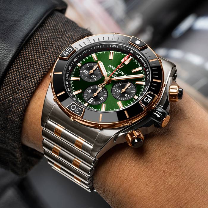 Zegarek Breitling Super Chronomat B01 44 ze stali nierdzewnej i 18-karatowego czerwonego złota UB0136251L1U1 - obrazek 5
