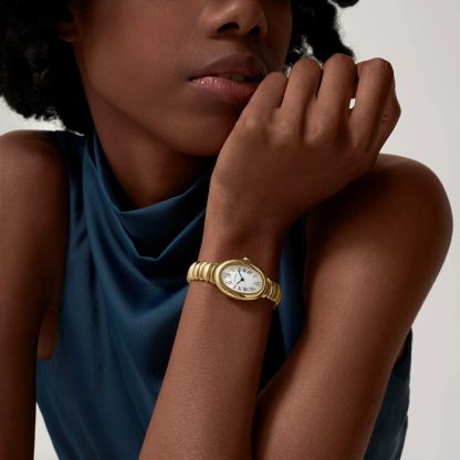 Zegarek Cartier Baignoire De Cartier Mały model Mechanizm kwarcowy 18-karatowe żółte złoto WGBA0043 - obrazek 5