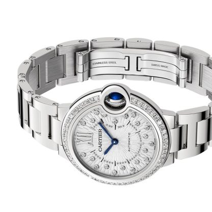 Zegarek Cartier Ballon Bleu de Cartier 33 mm mechaniczny mechanizm z automatycznym naciągiem W4BB0035 - obrazek 4