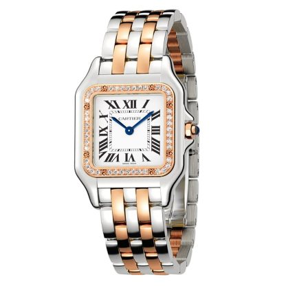 Zegarek Cartier Panthère De Cartier Średni model Mechanizm kwarcowy Różowe złoto Stal Diamenty W3PN0010 - obrazek 3