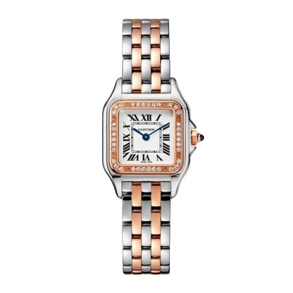 Zegarek Cartier Panthere de Cartier mały model mechanizm kwarcowy Koperta z różowego złota i stali W3PN0014 - obrazek 2
