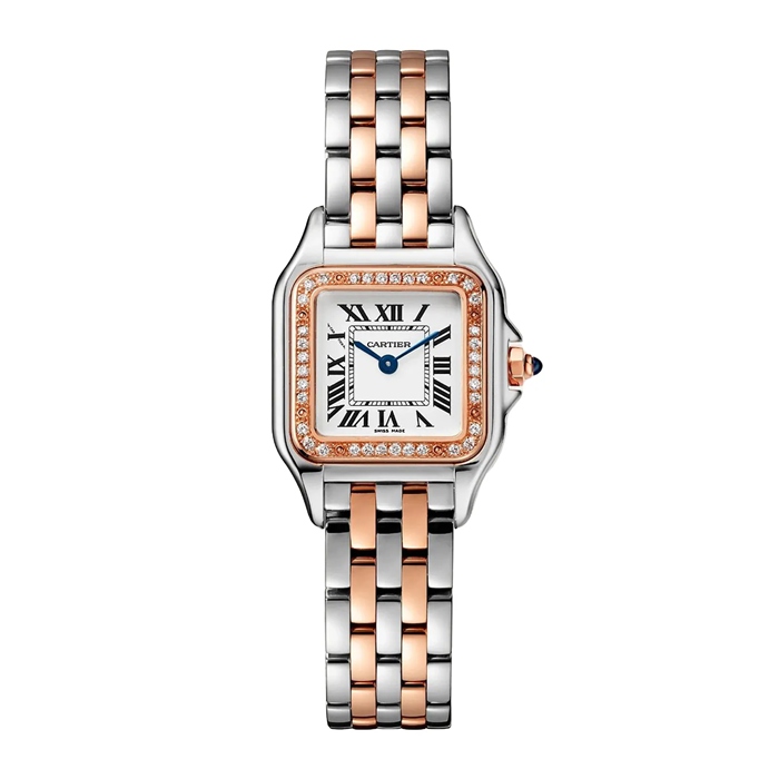 Zegarek Cartier Panthere de Cartier mały model mechanizm kwarcowy Koperta z różowego złota i stali W3PN0014 - obrazek 2