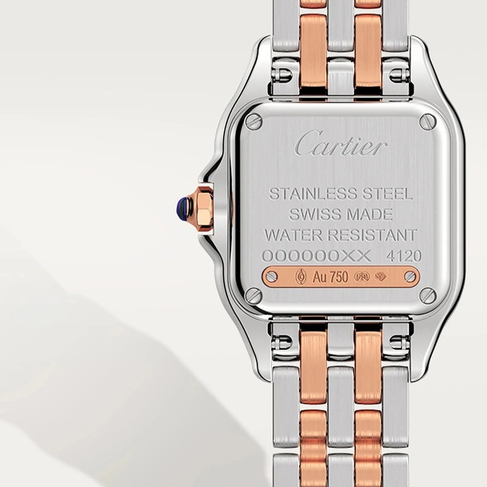 Zegarek Cartier Panthere de Cartier mały model mechanizm kwarcowy Koperta z różowego złota i stali W3PN0014 - obrazek 5
