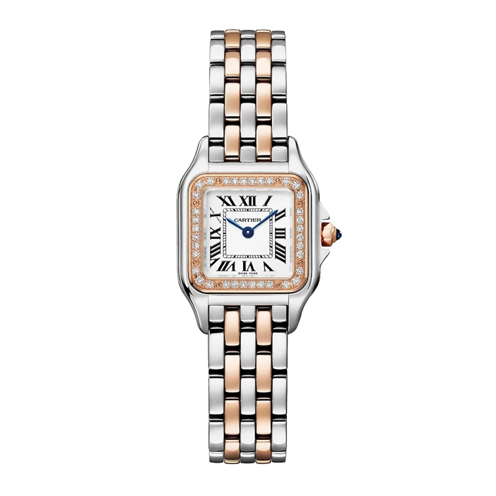 Zegarek Cartier Panthere de Cartier mały model mechanizm kwarcowy Koperta z różowego złota i stali W3PN0014