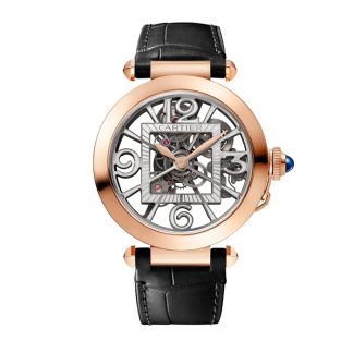 Zegarek Cartier Pasha De Cartier 41 mm Mechaniczny mechanizm szkieletowy z automatycznym nakręcaniem Kaliber 9624 MC Różowe złoto WHPA0018