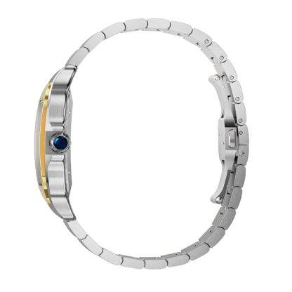 Zegarek Cartier Santos De Cartier Duży model Automatyczne nakręcanie Stalowa koperta Żółte złoto Wymienny skórzany pasek W2SA0030 - obrazek 5