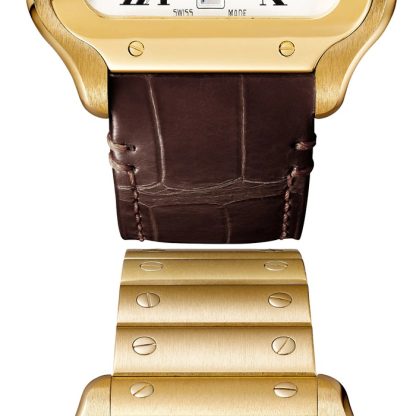 Zegarek Cartier Santos De Cartier Duży model Automatyczny mechanizm Żółte złoto Wymienne metalowe i skórzane bransoletki WGSA0029 - obrazek 2